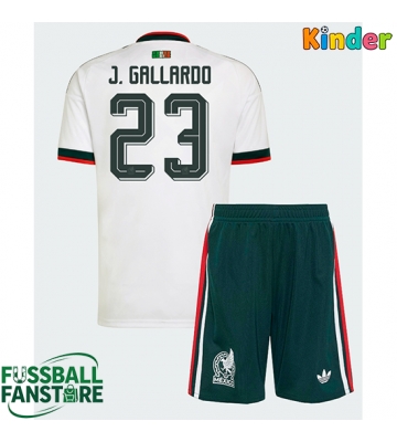 Mexiko Jesus Gallardo #23 Replik Auswärtstrikot Kinder WM 2026 Kurzarm (+ Kurze Hosen)